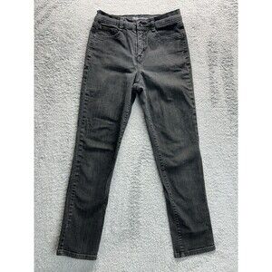 Style & Co Womens Jeans 4P Petite Black Straight Leg Denim Pants Stretch